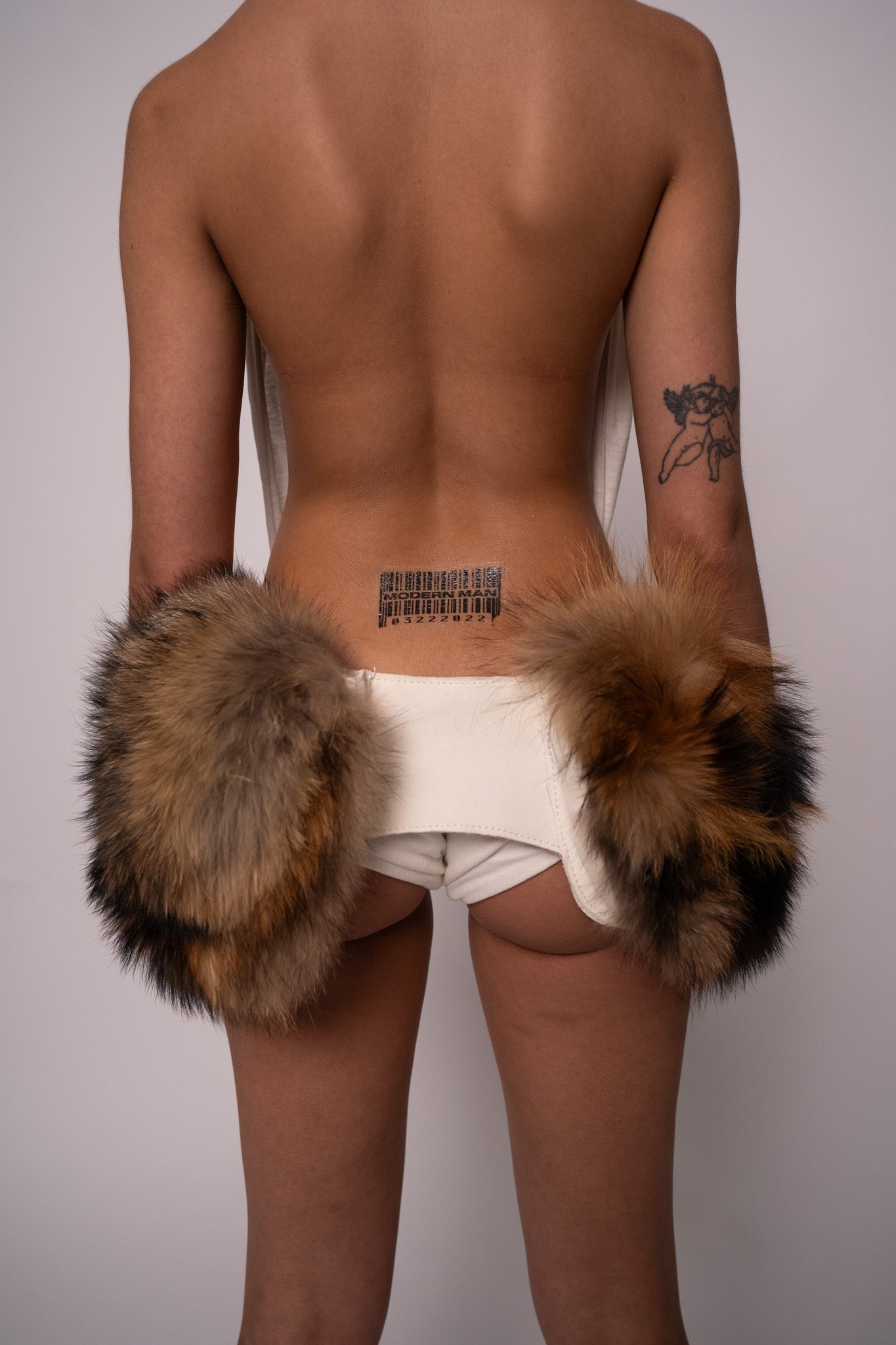 Venitta Fur Belt - White