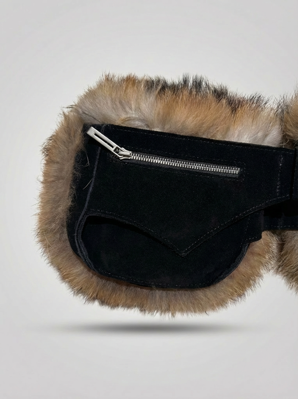 Venitta Fur Belt - Black